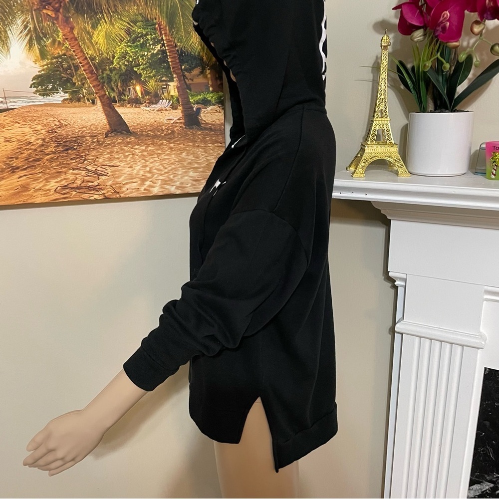 Victoria’s Secret PINK Nation Black Split Neck Hoodie Small - Picture 5 of 10